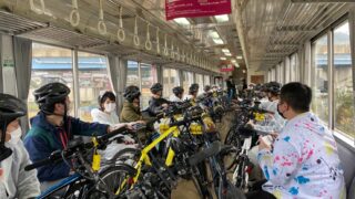 国内初、e-Bike30台×サイクルトレイン×フェリー×clubhouseのイベントツアーを天橋立で開催しました。