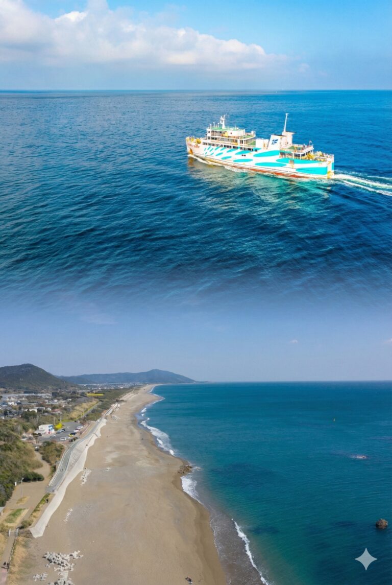 フェリーと渥美半島 Image description